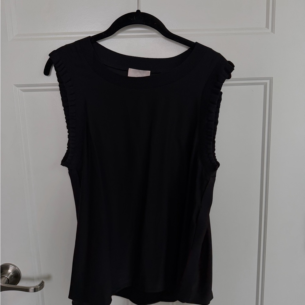 Cinq à Sept Black Sleeveless Tank Top